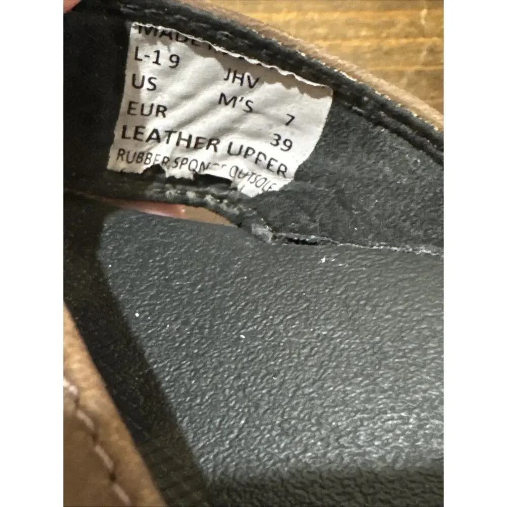 Men’s Reef brown leather thong flip flops size 7